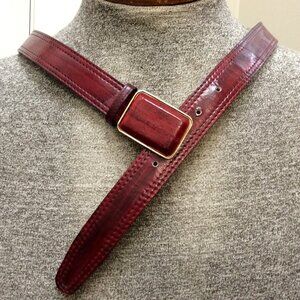 Vintage EEL SKIN Belt Burgundy 43"L